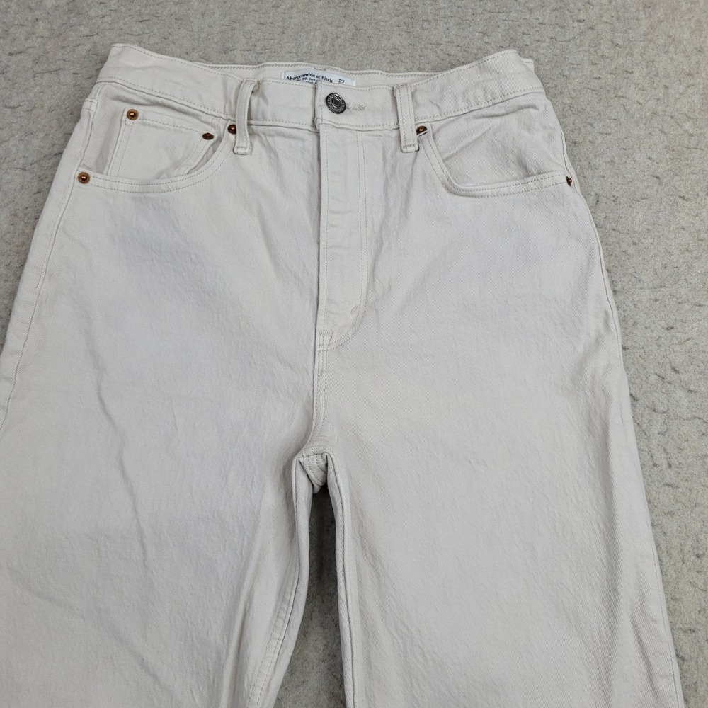 Abercrombie & Fitch High Rise Straight Jeans - ecru - Picture 2 of 9